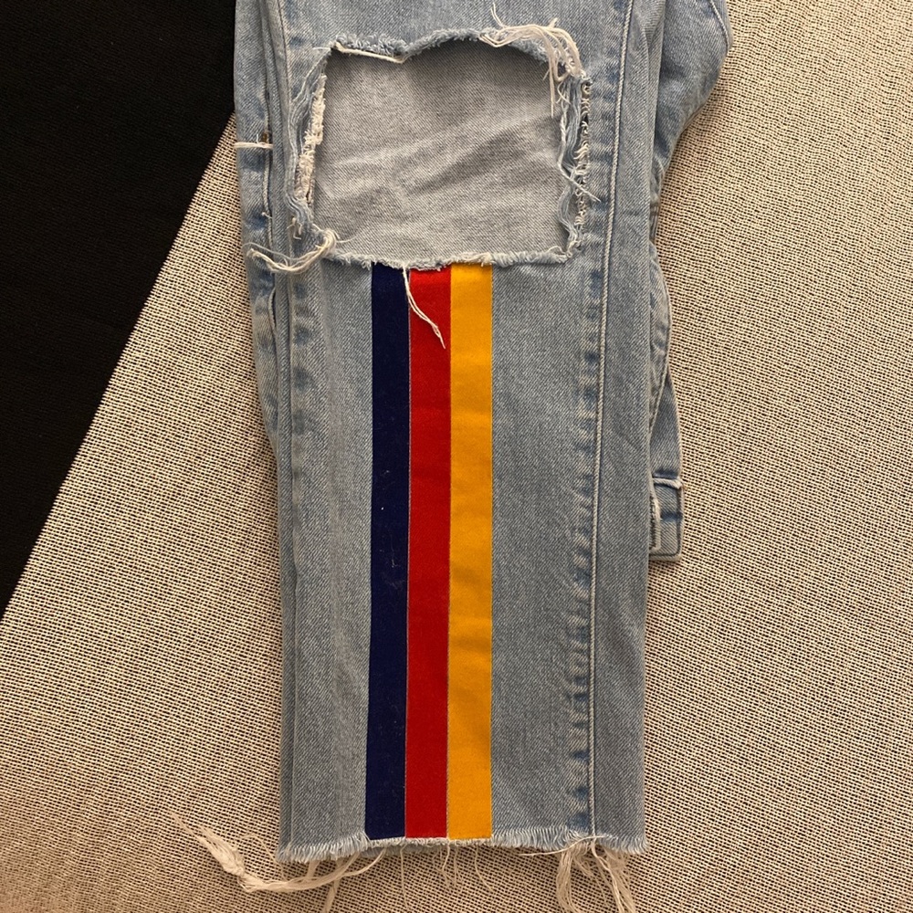 The Ragged Priest Color Stripe Ripped Jeans - Picture 3 of 4